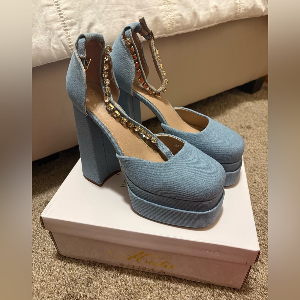 Forever 21 Denim Platform Heels